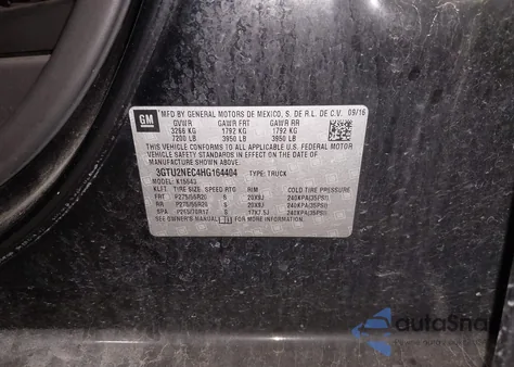 2017 GMC Sierra 1500 Slt z USA, uszkodzony, nr VIN 3GTU2NEC4HG164404